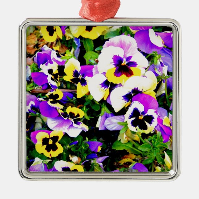 Ornement Métallique pansy flowers (Devant)