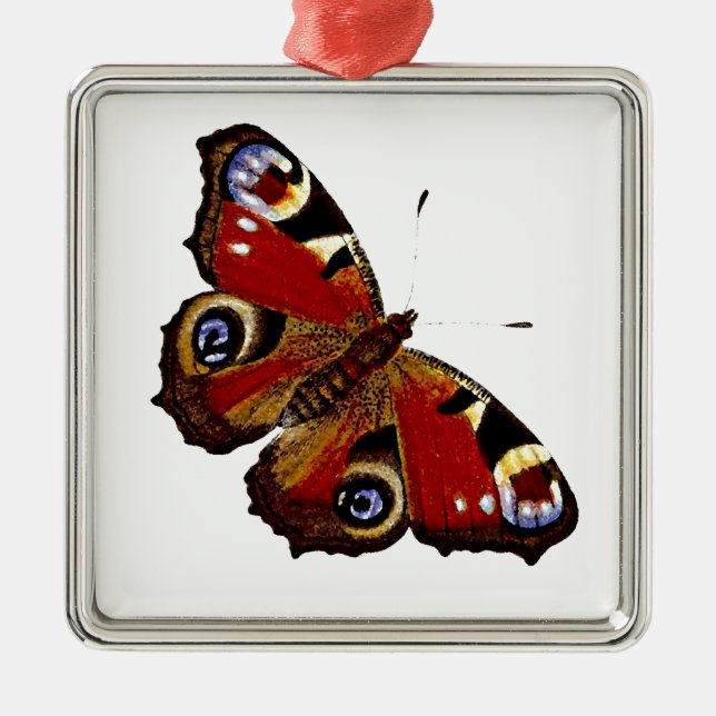 Ornement Métallique Papillon coloré (Devant)