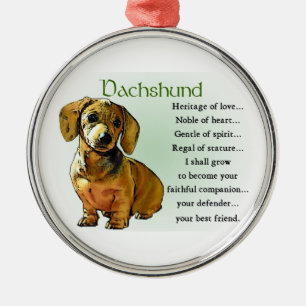 Ornement Métallique Patrimoine Dachshund de l'amour