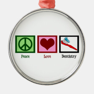 Ornement Métallique Peace Love Dentistry