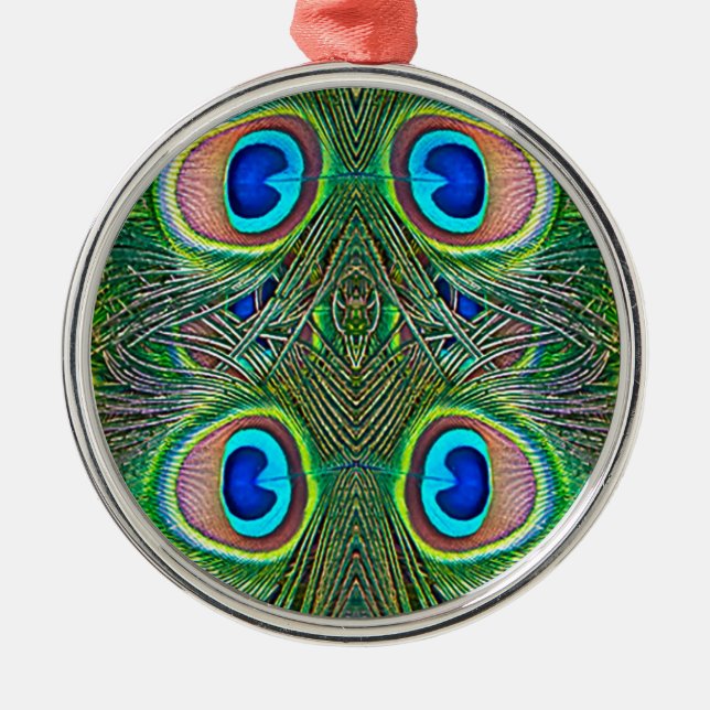 Ornement Métallique Peacock Feathers (Devant)