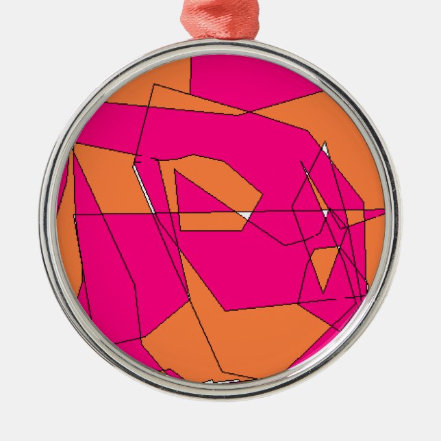 Ornement Métallique Peinture numérique rose orange, Art pour enfants (Devant)