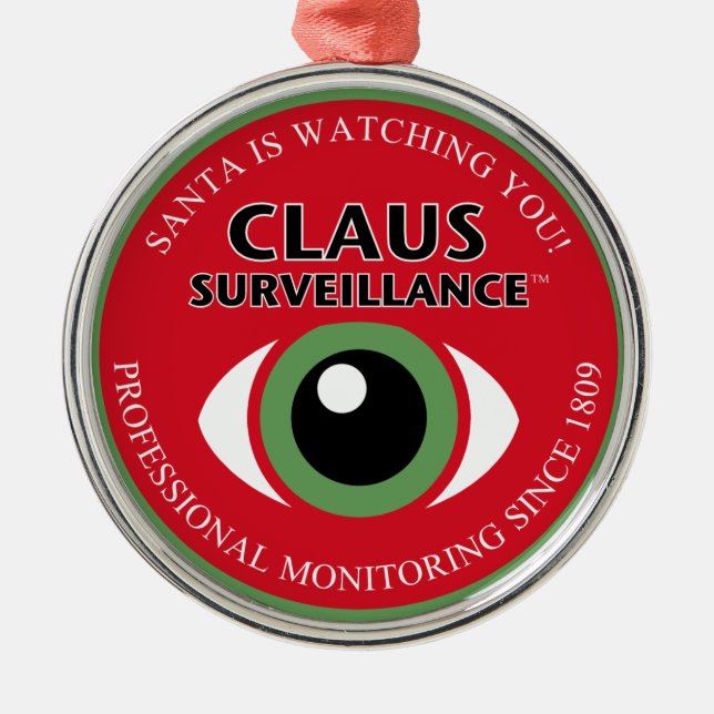 Ornement Métallique Père Noël vous regarde (Devant)