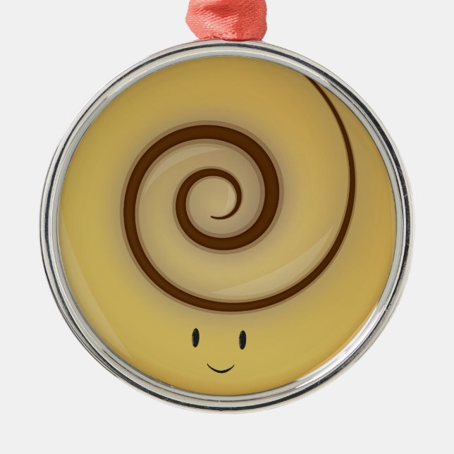 Ornement Métallique Petit pain de cannelle de sourire au-dessus (Devant)