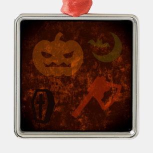 Ornement Métallique Peurs d'Halloween sur Eerie Arrière - plan