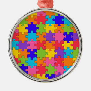 Ornement Métallique Pièces de puzzle coloré Jigsaw Jappy Puzzler