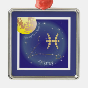 Ornement Métallique Pisces Février 19 to March 20