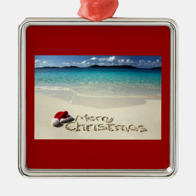 ORNEMENT MÉTALLIQUE PLAGE MERRY CHRISTMAS ORNAMENT (Devant)