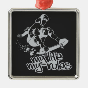 Ornement Métallique Planche à roulettes