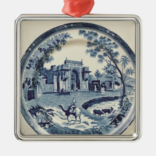 Ornement Métallique Plat bleu et blanc de Spode, c.1815 (Devant)