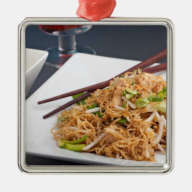 Ornement Métallique Plat thaïlandais de nouilles de Lo Mein de (Devant)