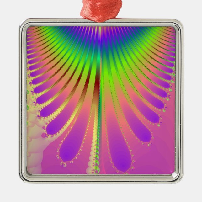 Ornement Métallique Plumes de carnaval (Devant)