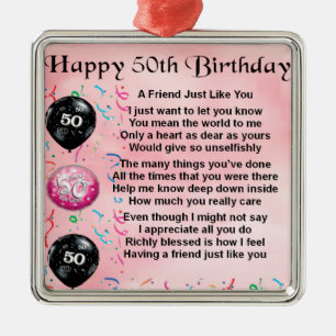 Ornement Métallique Poème d'ami - cinquantième anniversaire