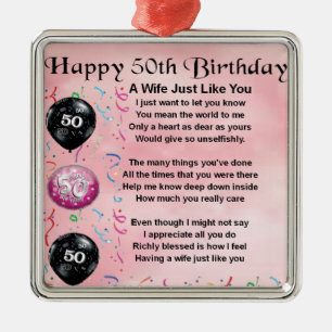 Ornement Métallique Poème d'épouse - cinquantième anniversaire