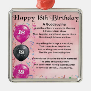 Ornement Métallique Poème Godgirl - 18ème anniversaire