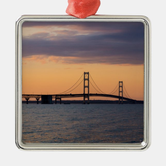 Ornement Métallique Pont Orange Dusk Mackinac (Devant)