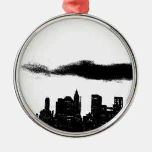Ornement Métallique Pop Art Black White New York City