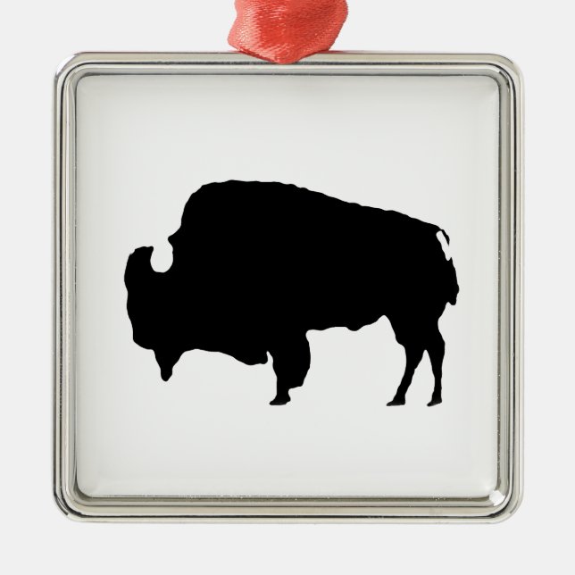 Ornement Métallique Pop Art noir et blanc Buffalo Silhouette (Devant)