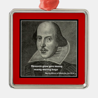ORNEMENT MÉTALLIQUE PORTRAIT DE SHAKESPEARE AVEC LA CITATION