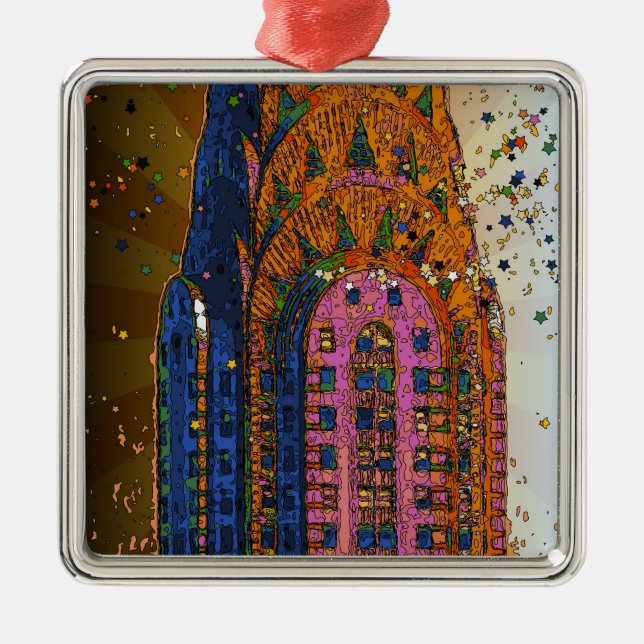 Ornement Métallique Psychedlic NYC : Chrysler Building Top Closeup #1 (Devant)