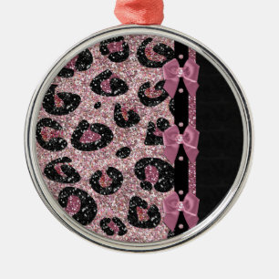 Ornement Métallique RAB Rockabilly Pink Leopard Ribbon Bows