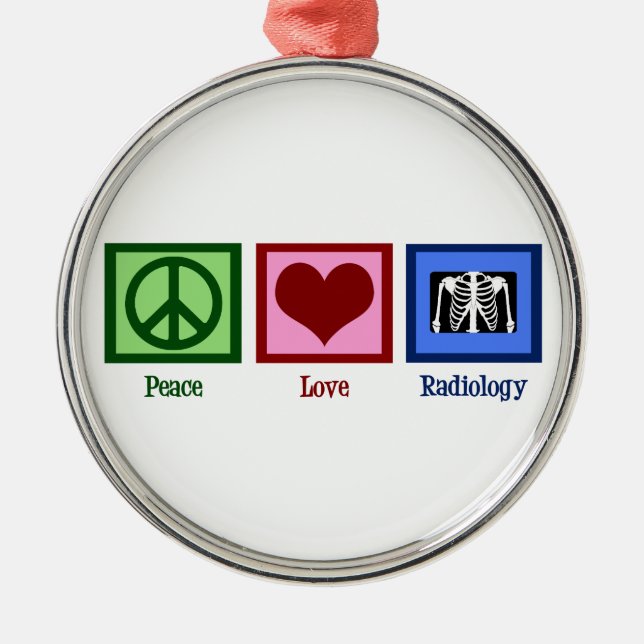 Ornement Métallique Radiologie de l'amour de la paix (Devant)