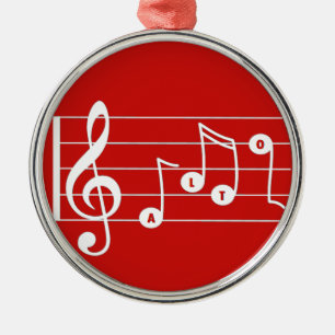 Ornement Métallique Red Alto Singer Ornament musical
