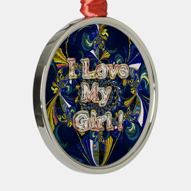 Ornement Métallique Retro Infinity I Love my Girl (Droite)