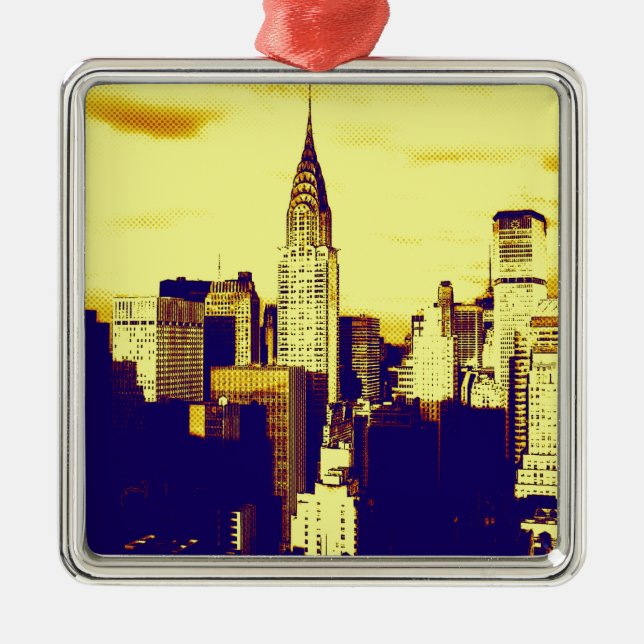 Ornement Métallique Retro Pop Art Comic New York City (Devant)
