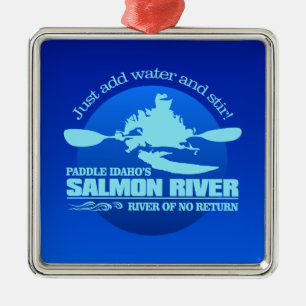 Ornement Métallique Rivière saumon (Bleu)