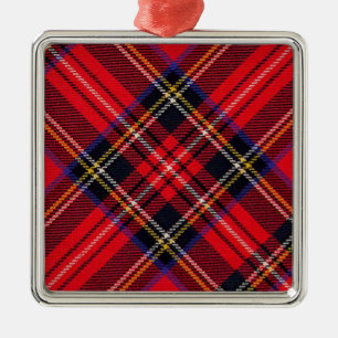 Ornement Métallique Royal Stewart tartan rouge noir plaid