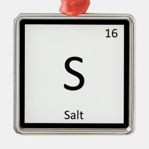 Ornement Métallique S - Chimie du sel Symbole de l'élément de table pé