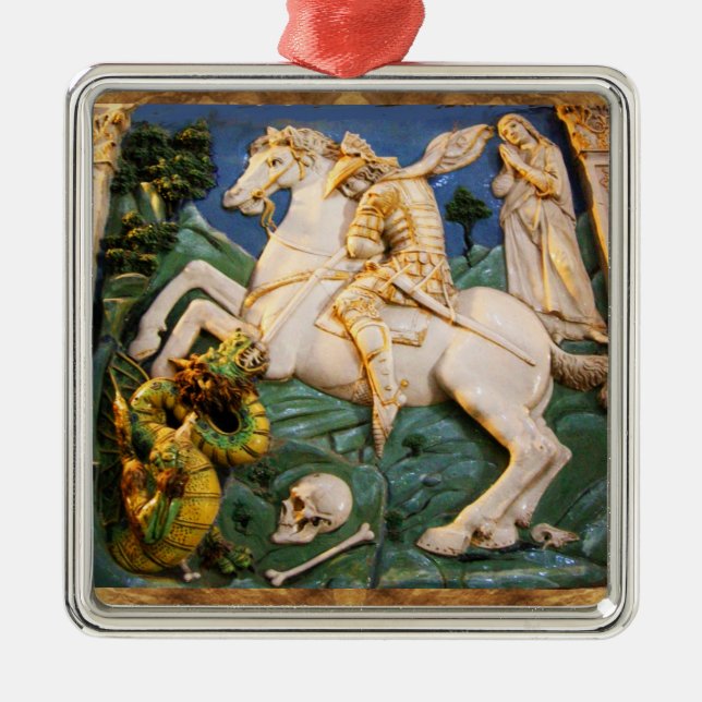 Ornement Métallique Saint George, Dragon et Princesse (Devant)