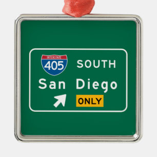 Ornement Métallique San Diego, panneau routier de CA