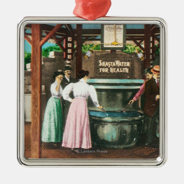 Ornement Métallique Scène de poste d'eau potable de l'eau de Shasta (Devant)
