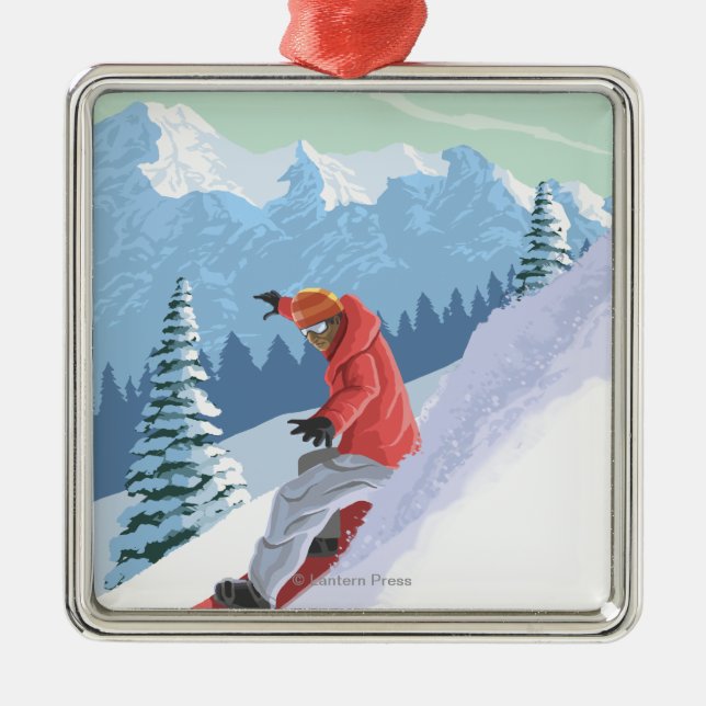 Ornement Métallique Scène de VermontSnowboarder (Devant)
