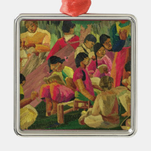 Ornement Métallique Scène mexicaine de village