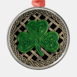 Ornement Métallique Shamrock Et Céltic Knots Ornament Noir