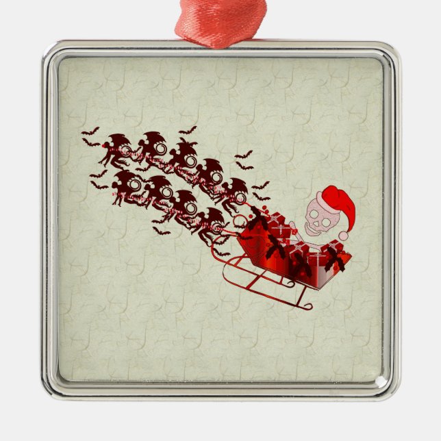 Ornement Métallique Singe Père Noël de vol (Devant)