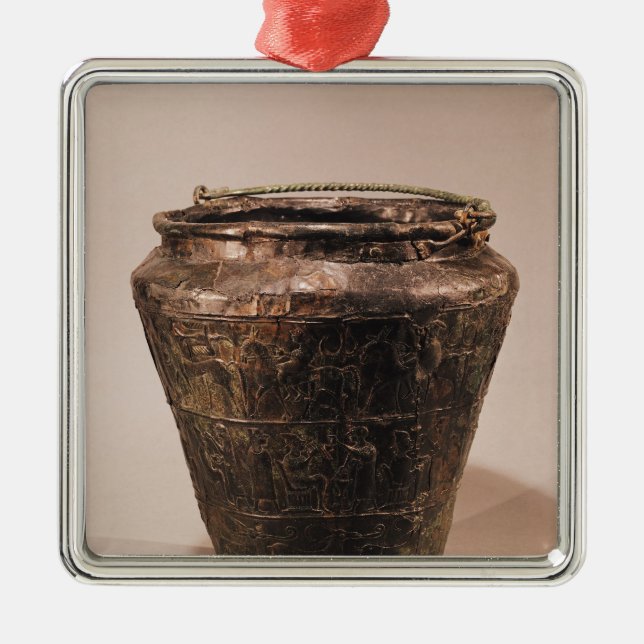 Ornement Métallique Situla avec trois bandes décoratives de repousse (Devant)