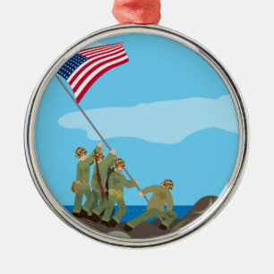 Ornement Métallique Soulevant le drapeau sur Iwo Jima (histoire