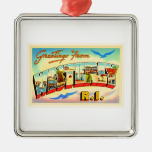 Ornement Métallique Souvenir Vintage voyage du R.I. de Rhode Ouest