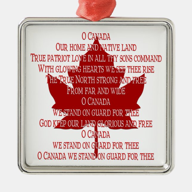 Ornement Métallique Souvenirs d'ornement du Canada et cadeaux d'hymne (Devant)