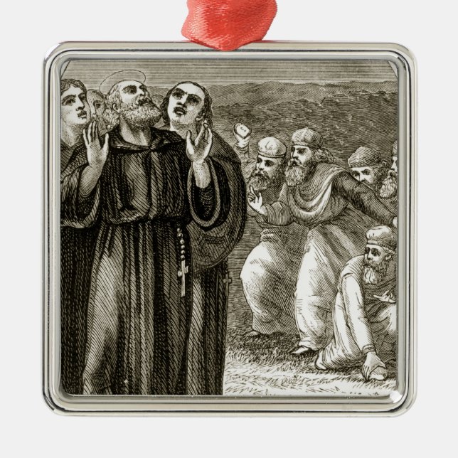 Ornement Métallique St Columba chantant, et attaqué par les druides, (Devant)