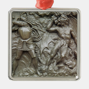 Ornement Métallique St George combattant le dragon