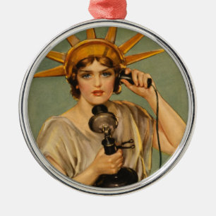 Ornement Métallique Statue de la liberté vintage, annonce patriotique