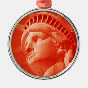 Ornement Métallique Statue rouge de la Liberté