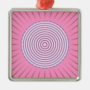 Ornement Métallique Sunburst géométrique moderne - Nuances de rose
