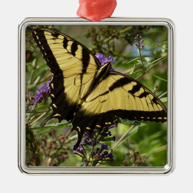 Ornement Métallique Swallowtail sur Butfly Bush (Devant)