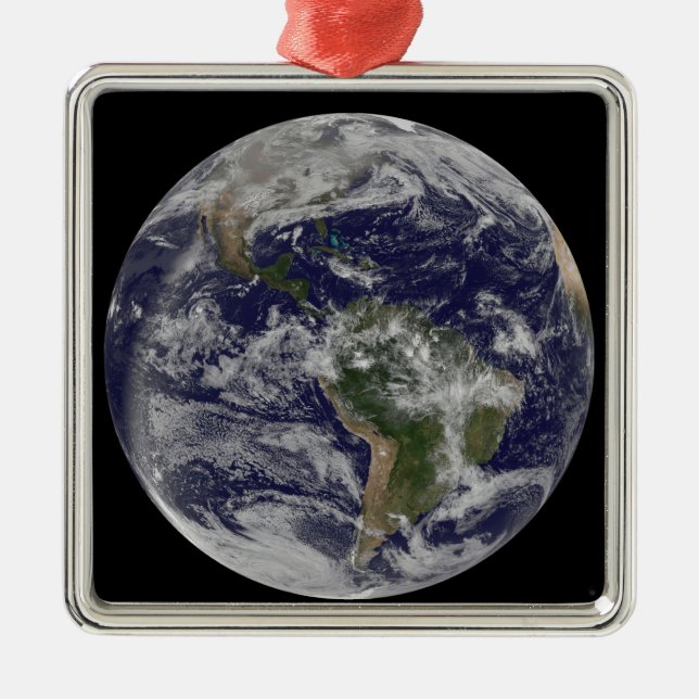Ornement Métallique Terre entière montrant l'Amérique du Nord et l'Ame (Devant)